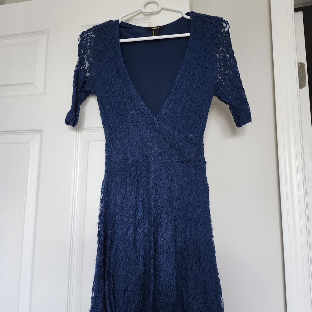 Forever 21 Navy Lace Mini Dress
